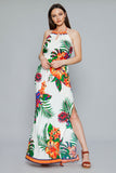 Jealous Tomato Women's Halter Neck in Floral Maxi Dress